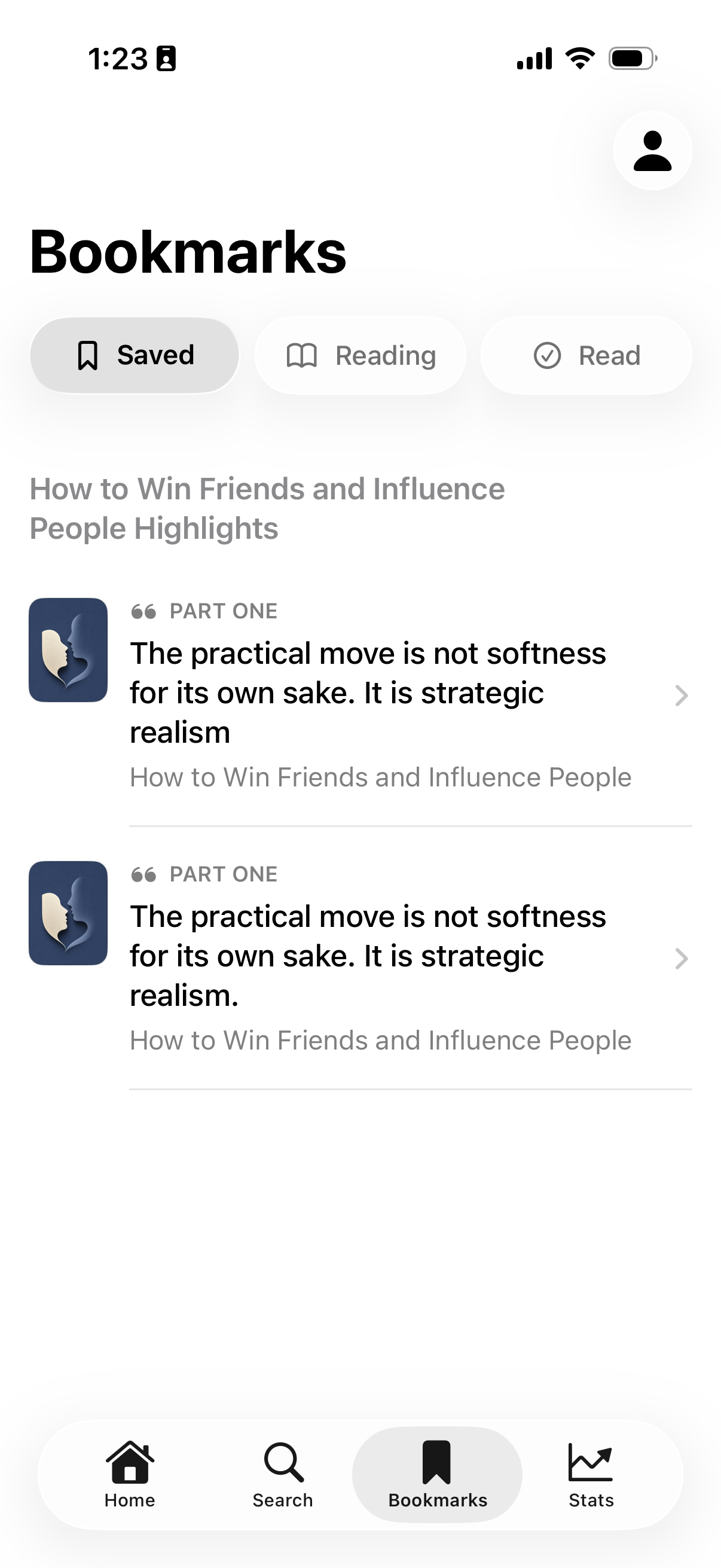 Sift saved ideas screenshot